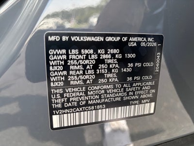 2026 Volkswagen Atlas 2.0T SE w/Technology