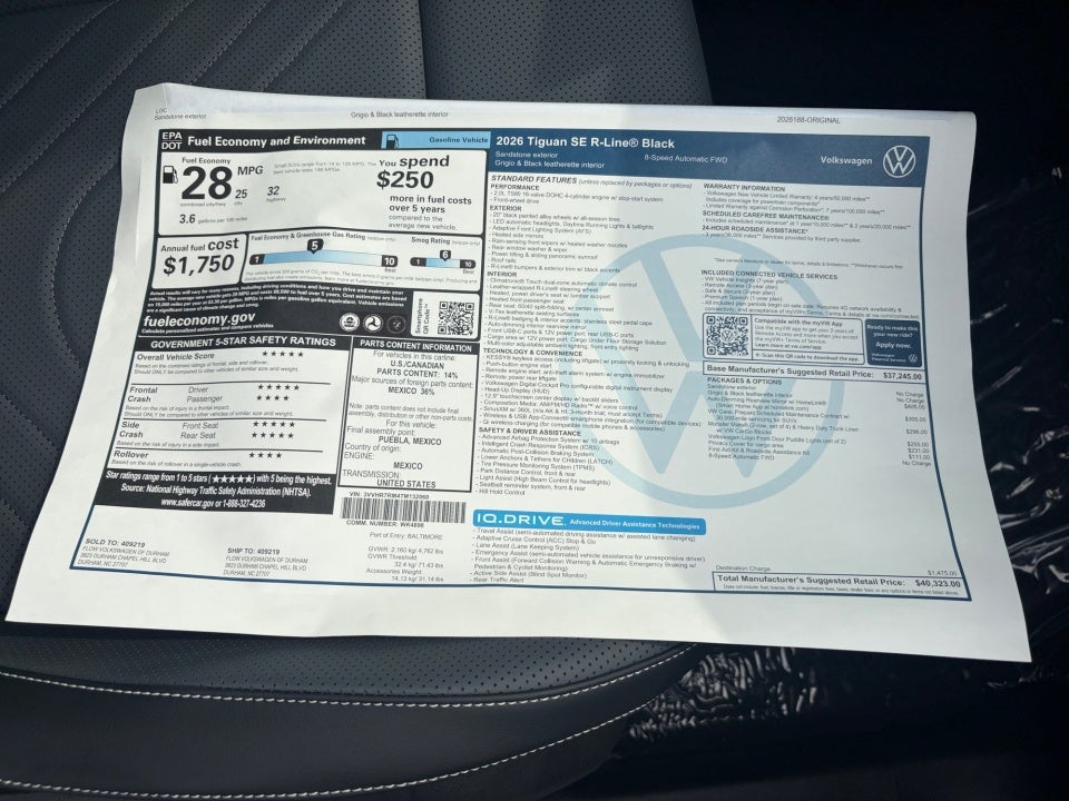 2026 Volkswagen Tiguan SE R-Line Black