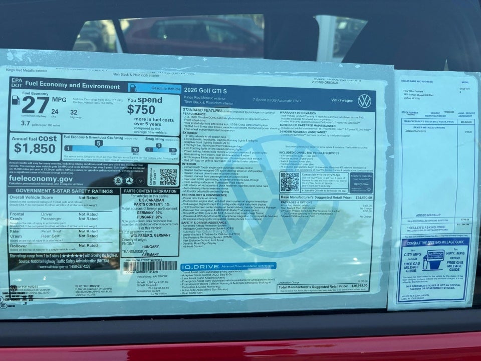 2026 Volkswagen Golf GTI S