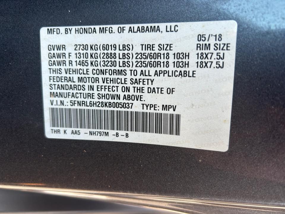 2019 Honda Odyssey LX