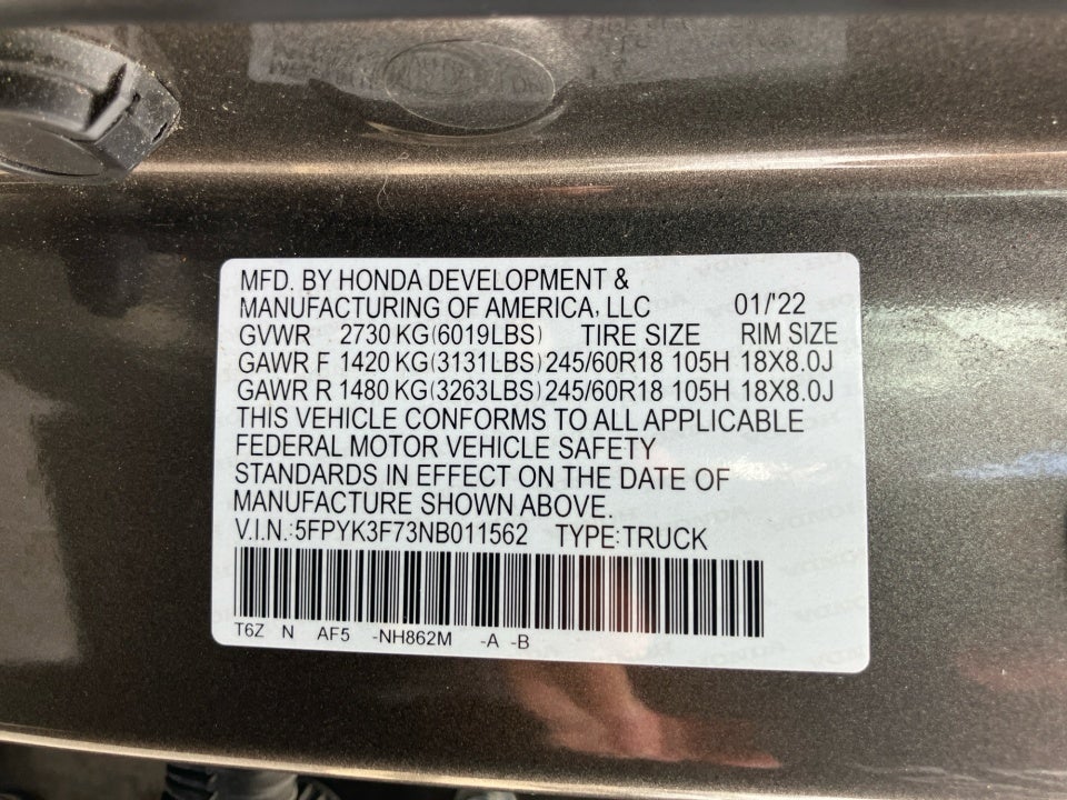 2022 Honda Ridgeline RTL-E