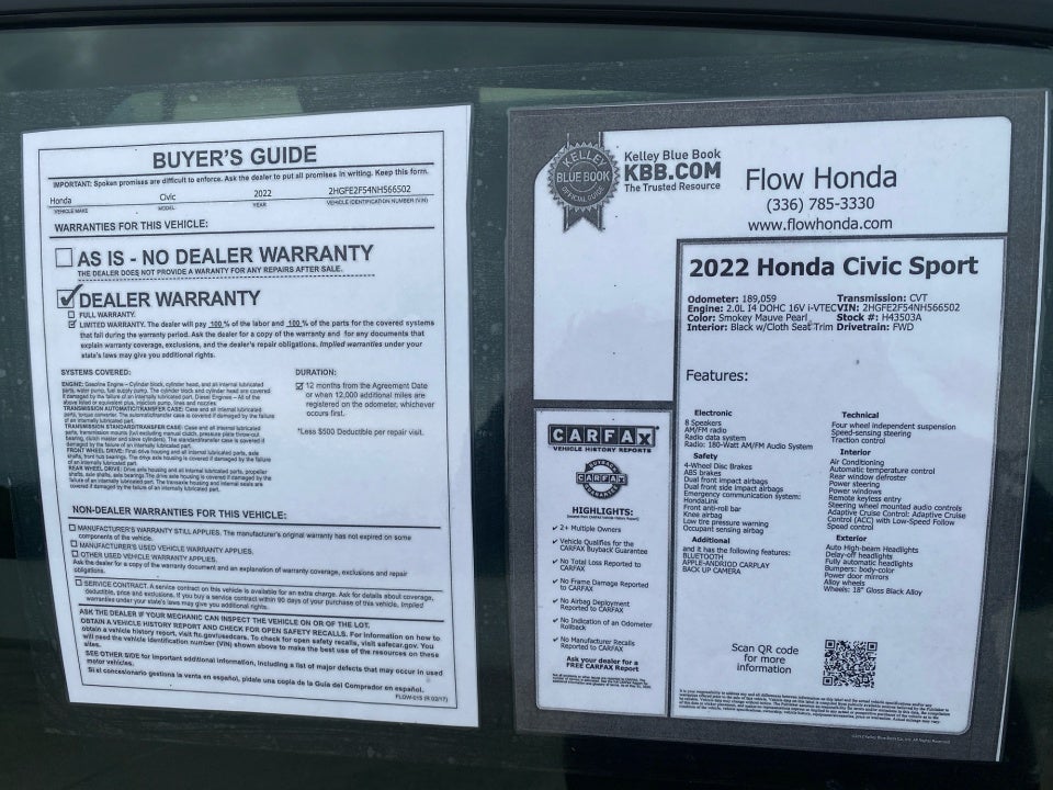 2022 Honda Civic Sedan Sport