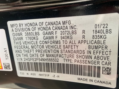 2022 Honda Civic Sedan Sport