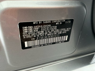 2019 Subaru WRX Manual