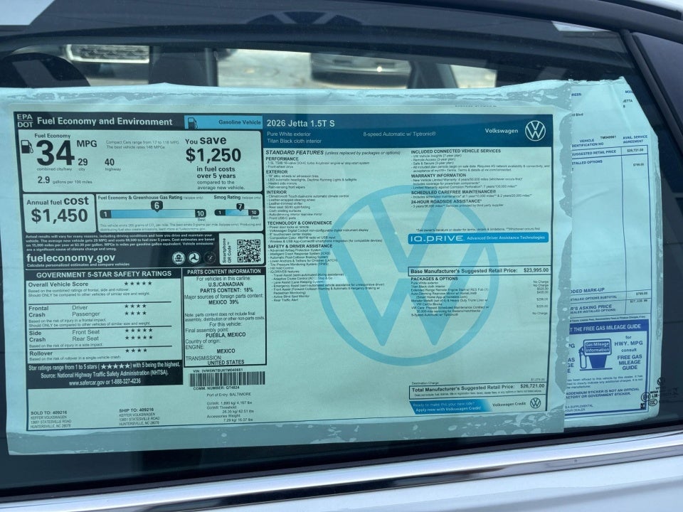 2026 Volkswagen Jetta S