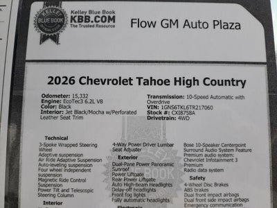 2026 Chevrolet Tahoe High Country