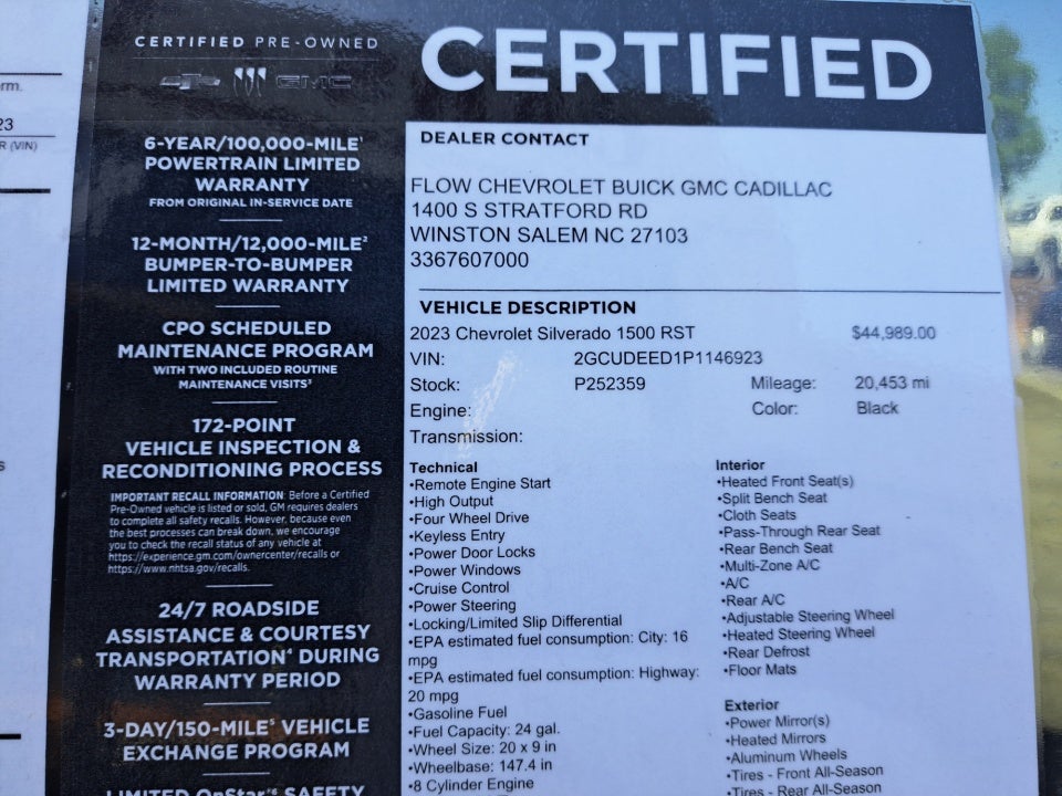 2023 Chevrolet Silverado 1500 4WD Crew Cab Short Bed RST