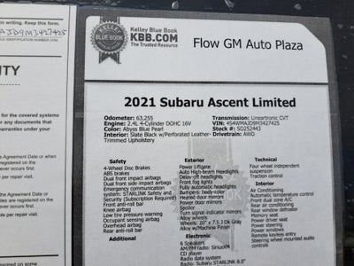 2021 Subaru Ascent Limited