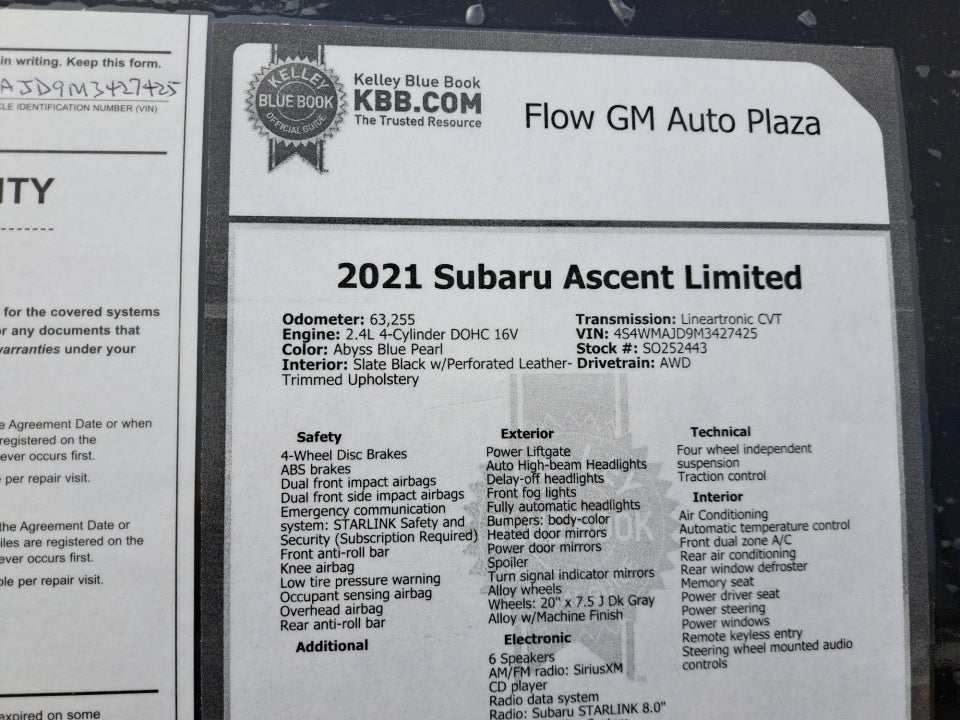 2021 Subaru Ascent Limited