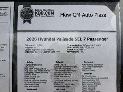 2026 Hyundai Palisade SEL 7P