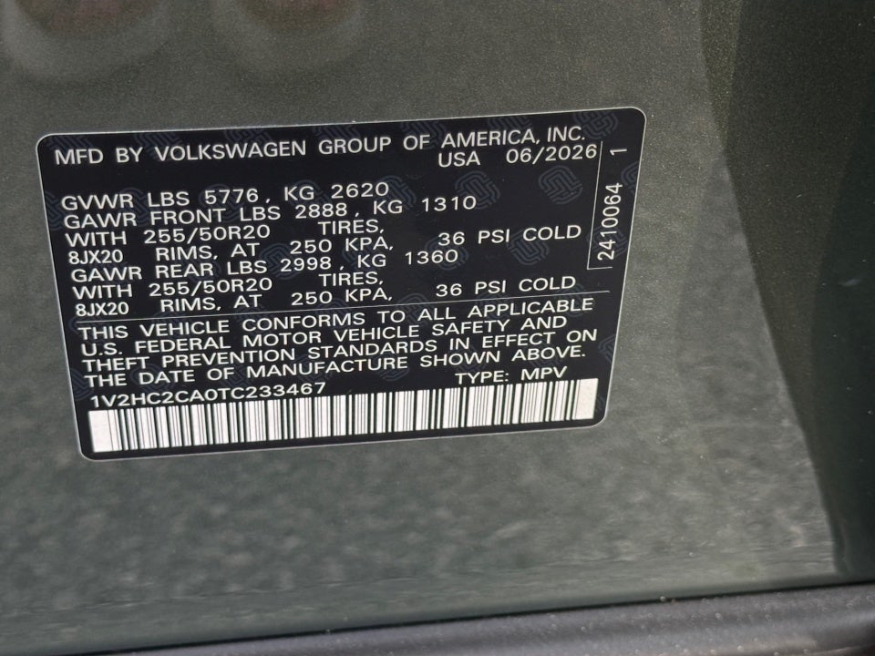 2026 Volkswagen Atlas Cross Sport 2.0T SE w/Technology