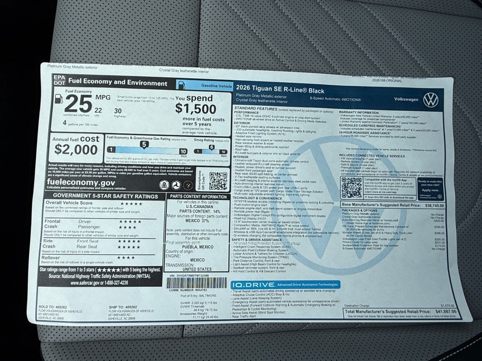 2026 Volkswagen Tiguan SE R-Line Black