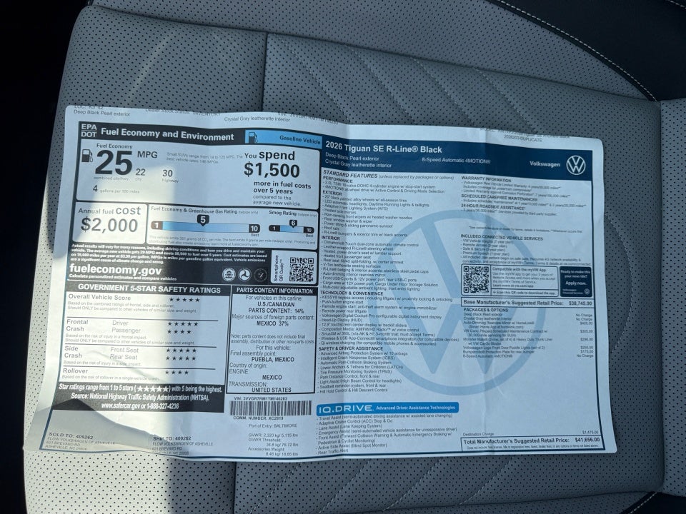 2026 Volkswagen Tiguan SE R-Line Black