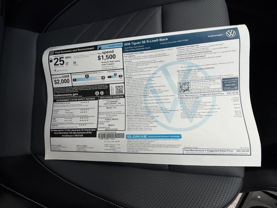 2026 Volkswagen Tiguan SE R-Line Black