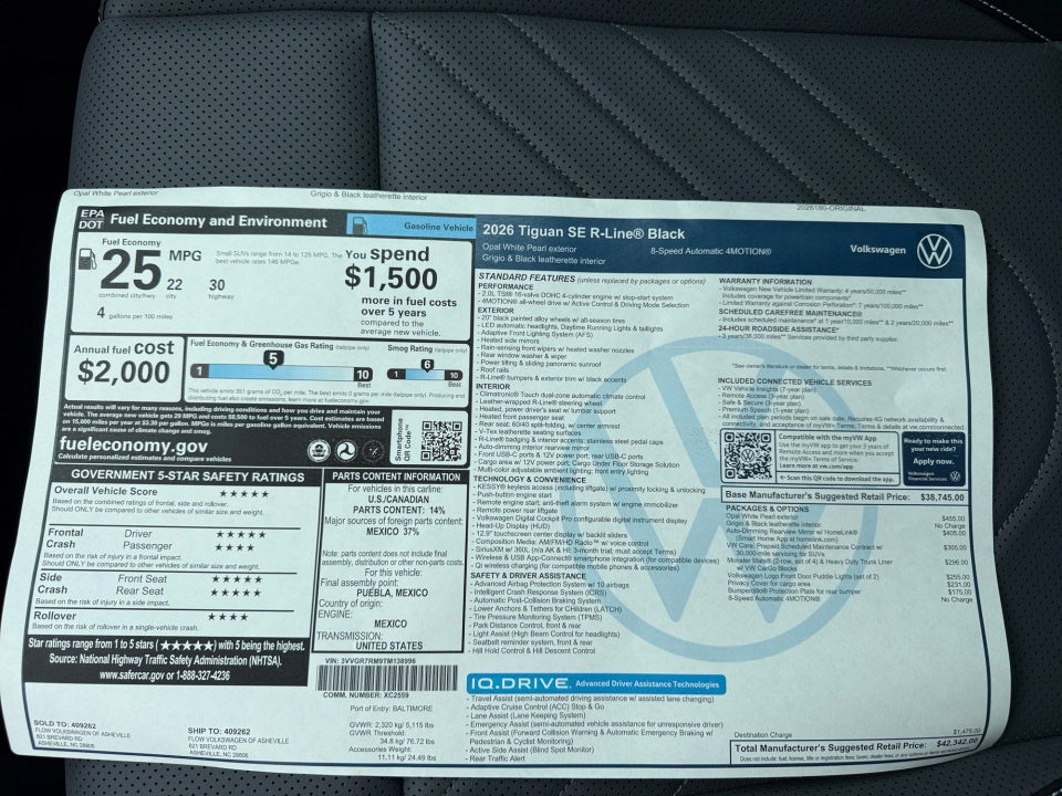2026 Volkswagen Tiguan SE R-Line Black