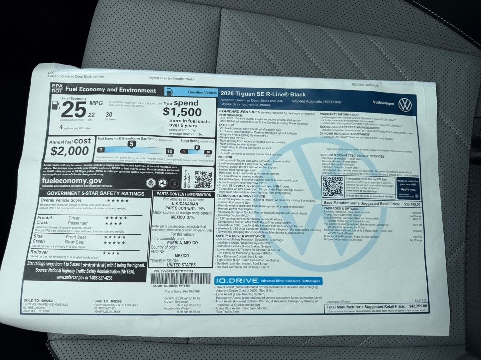 2026 Volkswagen Tiguan SE R-Line Black