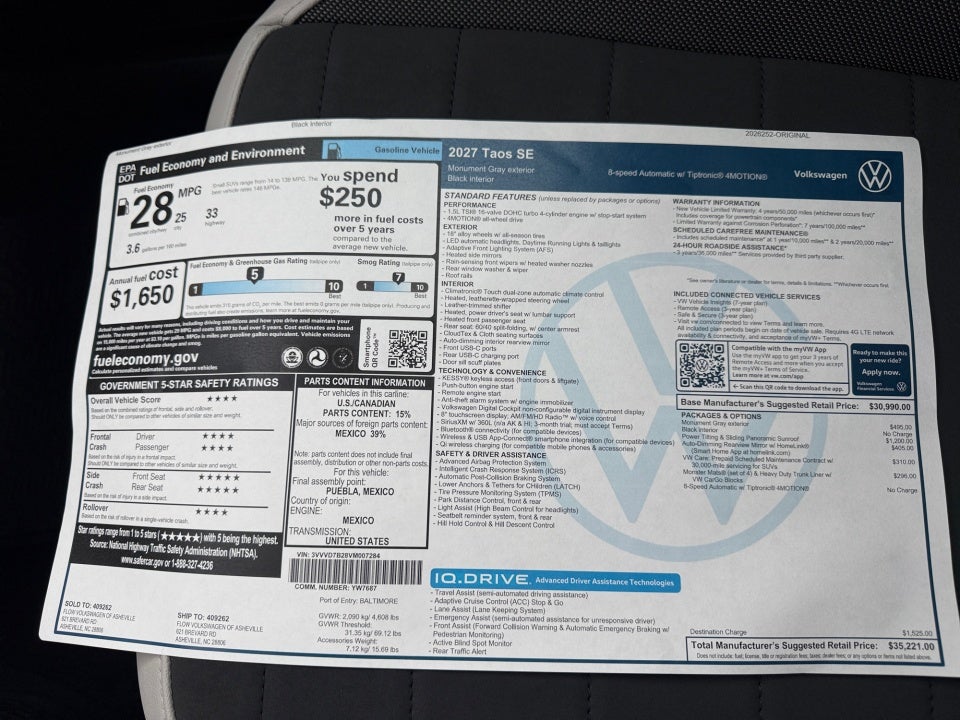2027 Volkswagen Taos SE