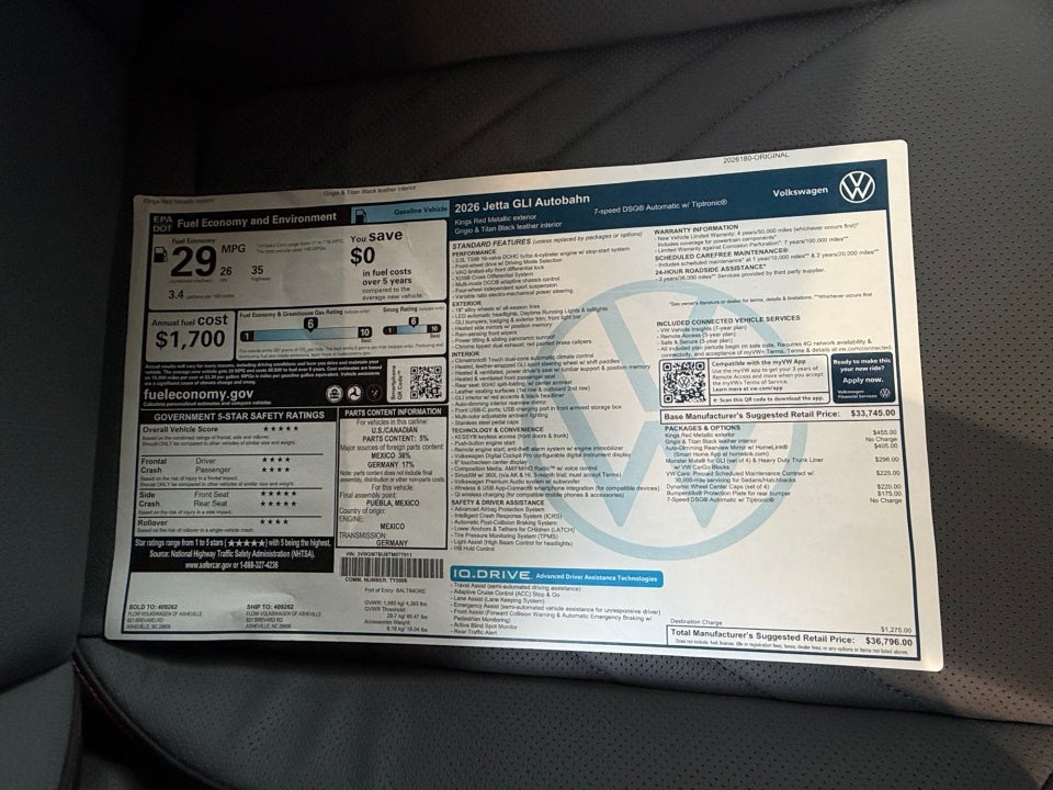 2026 Volkswagen Jetta GLI Autobahn