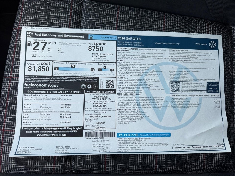 2026 Volkswagen Golf GTI S