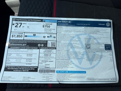 2026 Volkswagen Golf GTI SE