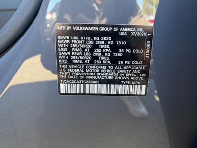 2026 Volkswagen Atlas Cross Sport 2.0T SEL R-Line Black