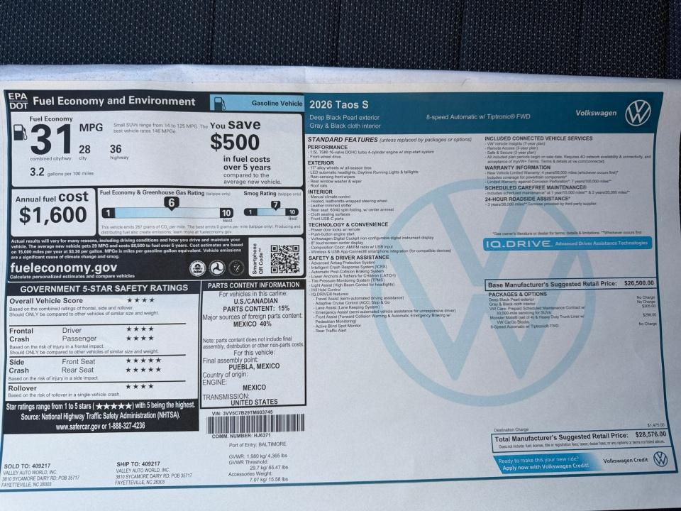 2026 Volkswagen Taos S - Photo 33