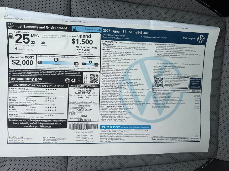 2026 Volkswagen Tiguan SE R-Line Black