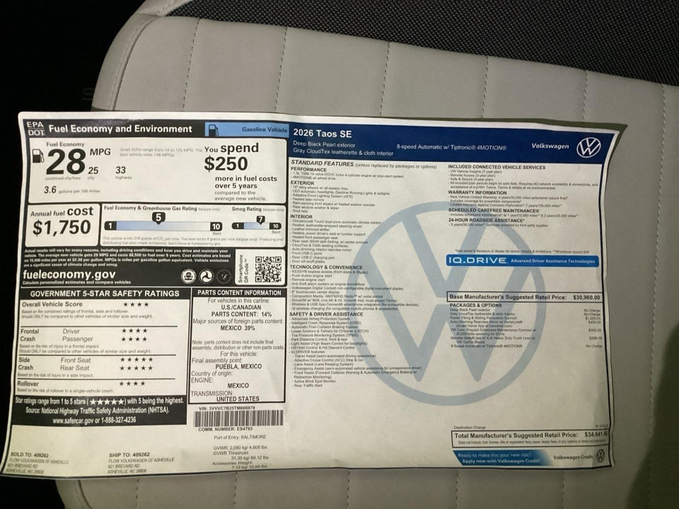 2026 Volkswagen Taos SE