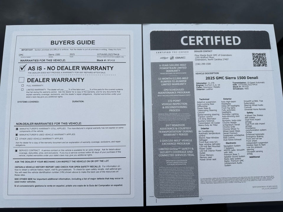 2025 GMC Sierra 1500 4WD Crew Cab Short Box Denali